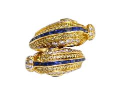 Cartier Paris Chimera Fancy Yellow Diamond Sapphire Gold Ring