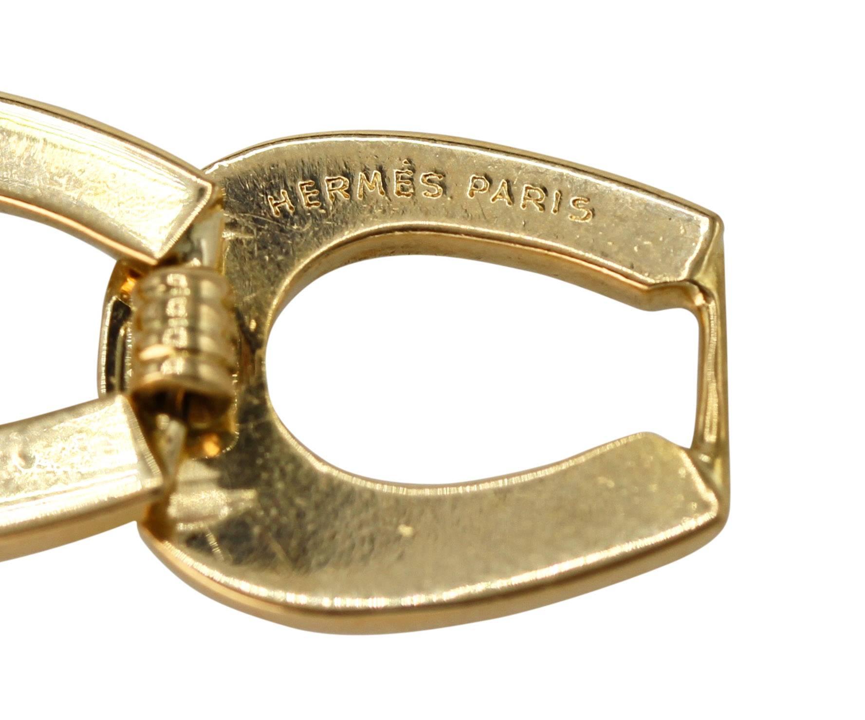 Women's or Men's Hermès Gold Horseshoe Link Bracelet