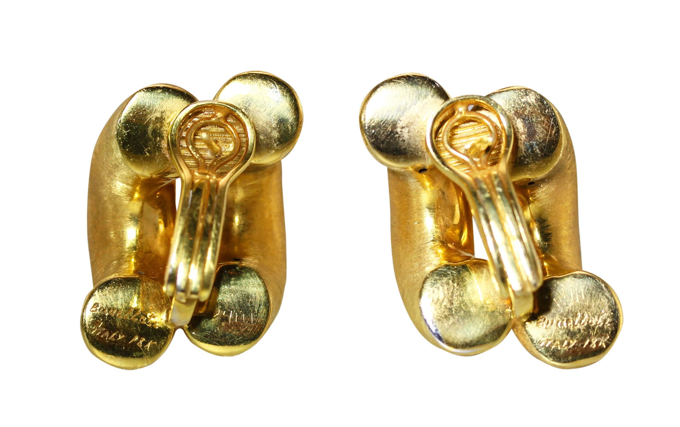 Buccellati Gold Torchon Earclips In Excellent Condition In Atlanta, GA