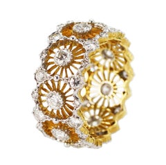 Buccellati Diamond and Two-Tone Gold Band Ring