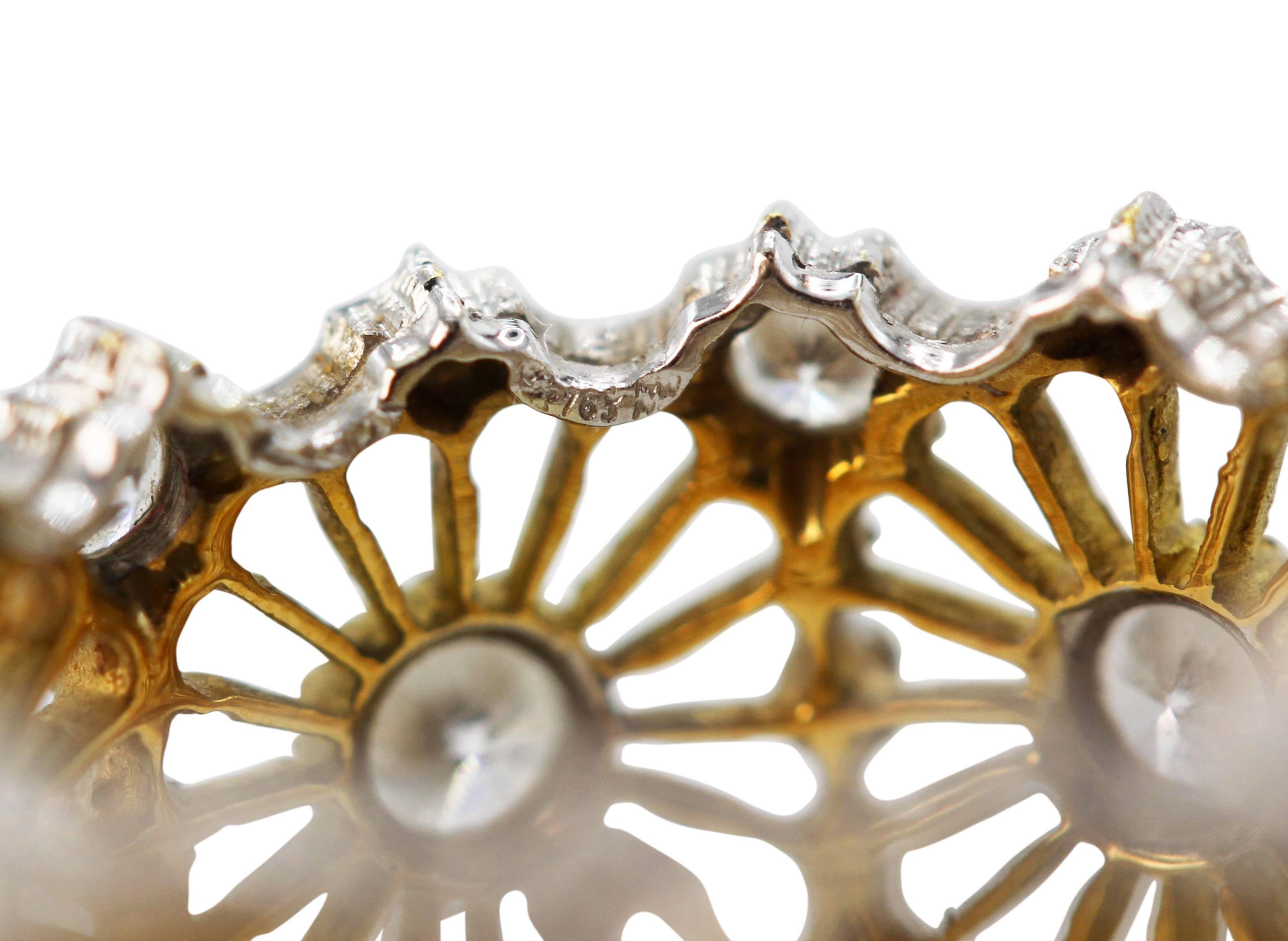 Women's or Men's Buccellati Diamond Two-Tone Gold Band Ring