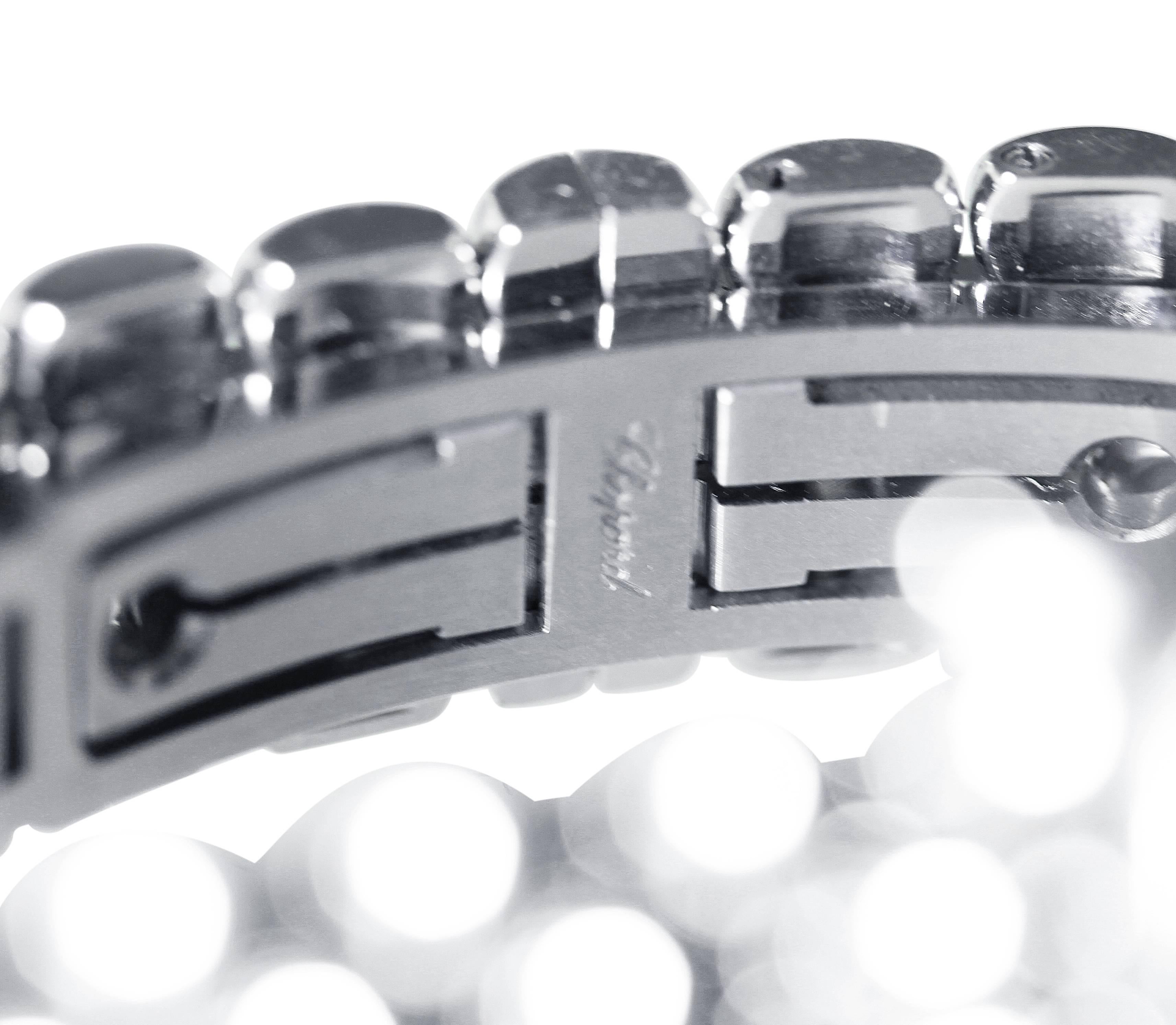 Chopard Stainless Steel Diamond Happy Sport Wristwatch For Sale 2