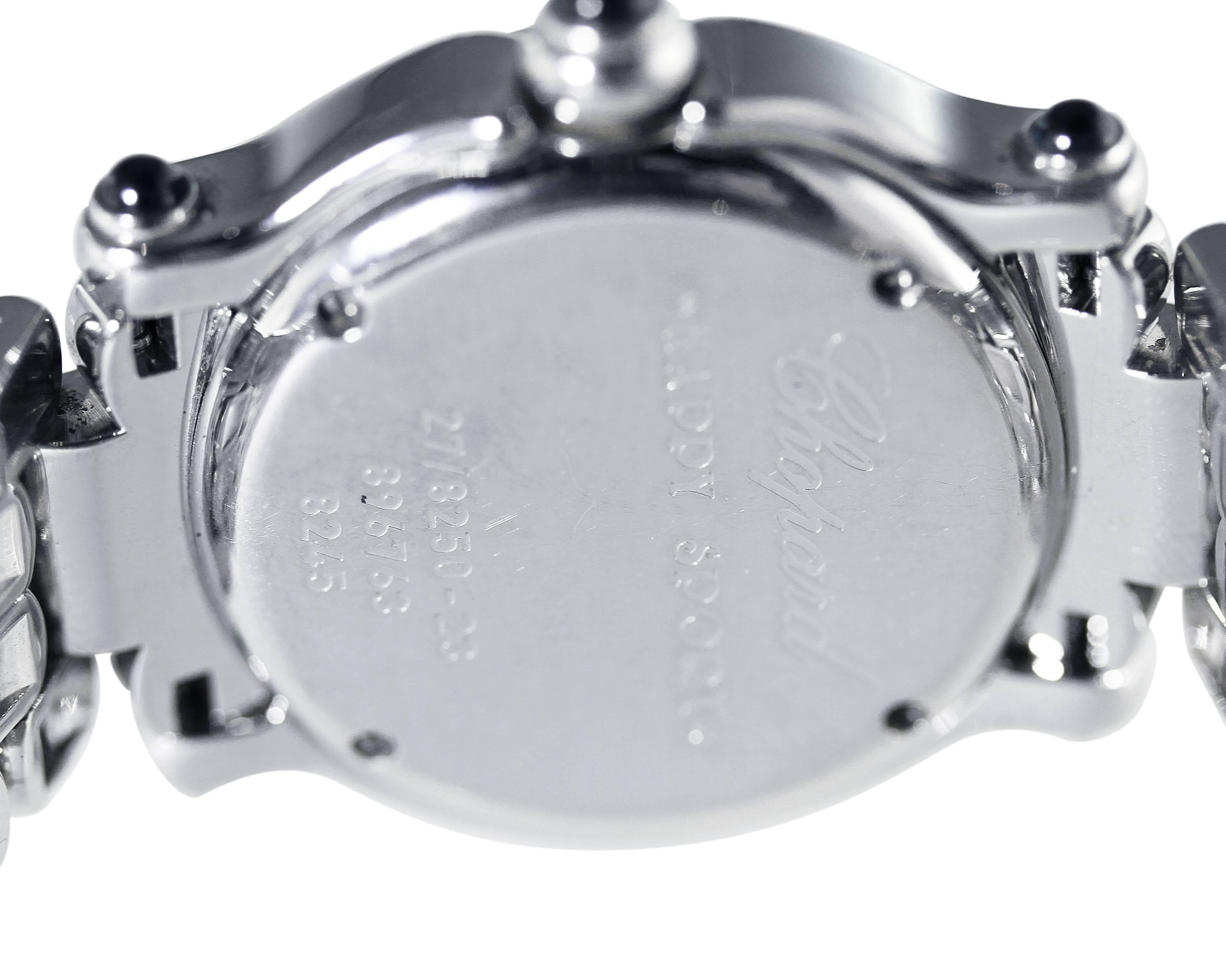Chopard Stainless Steel Diamond Happy Sport Wristwatch For Sale 1