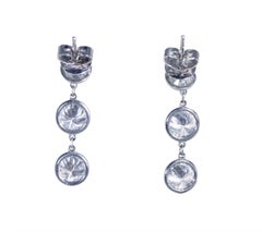 Handmade Diamond and Platinum Pendant Earrings