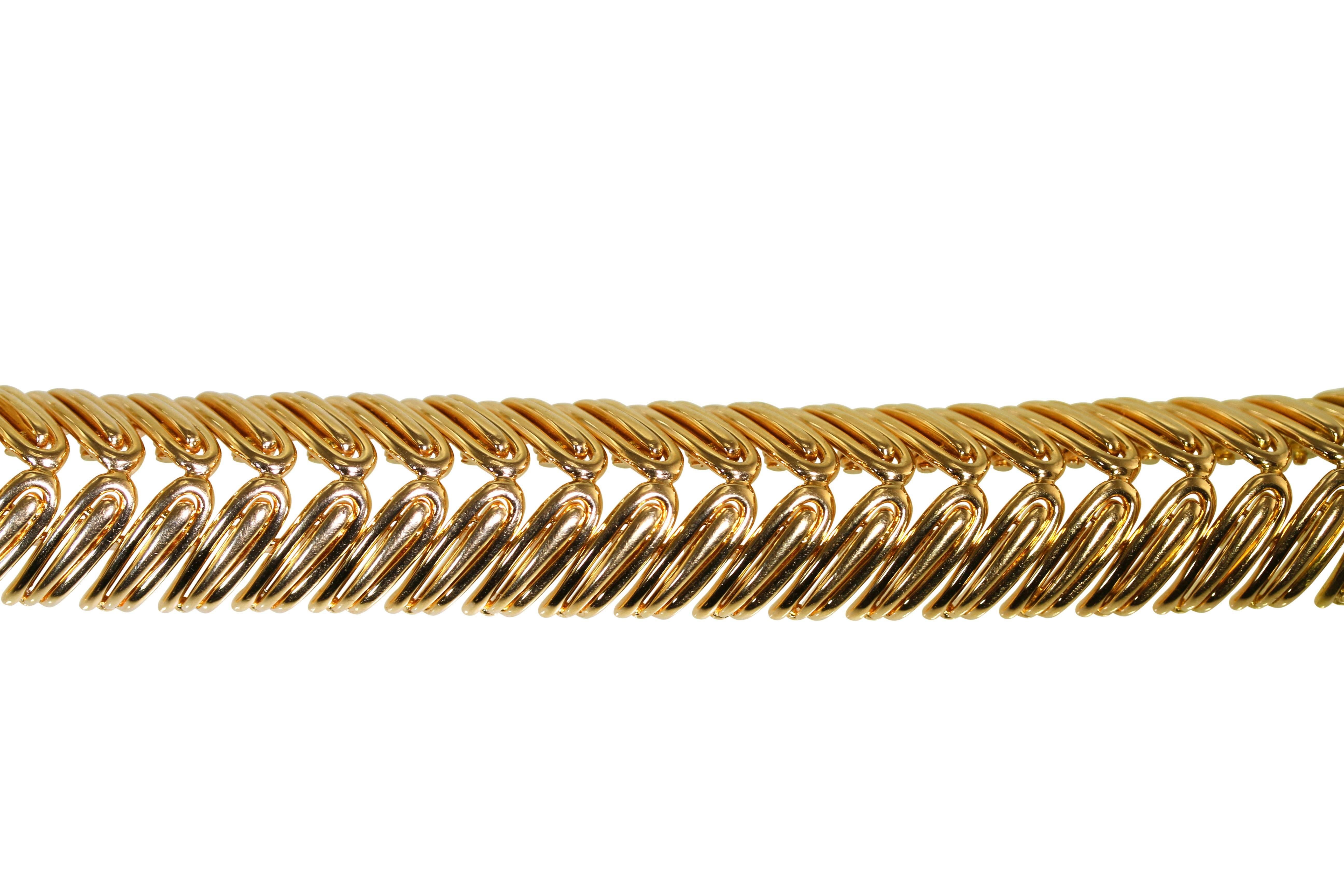French Yellow Gold Link Bracelet 1