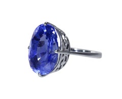 AGL Certified 14.43 Carat Ceylon No Heat Sapphire Ring
