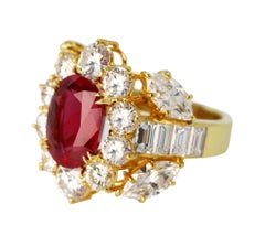 GIA Certified 4.24 Carat Ruby Diamond Ring