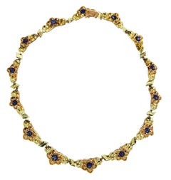 1960s Buccellati Sapphire and Two-Tone Gold Necklace