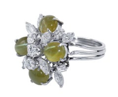 Cat's-Eye Chrysoberyl and Diamond Ring