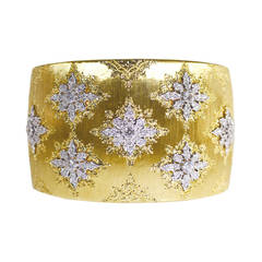 Buccellati Diamond Gold Cuff Bracelet