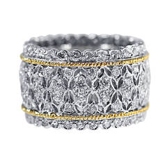 Buccellati Diamond Two Color Gold Band Ring