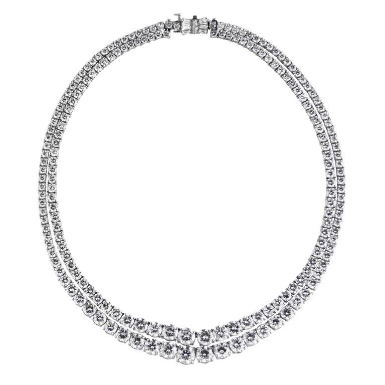 Platinum and Diamond Riviere Convertible Necklace