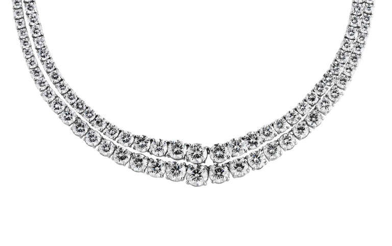 Platinum and Diamond Riviere Convertible Necklace 1