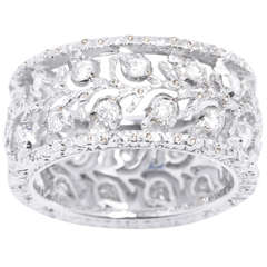 Buccellati Diamond and White Gold Band Ring