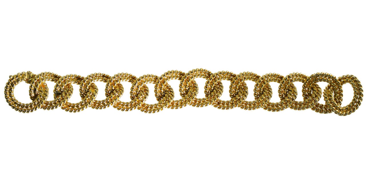 Verdura Gold Rope Link Bracelet In Excellent Condition In Atlanta, GA