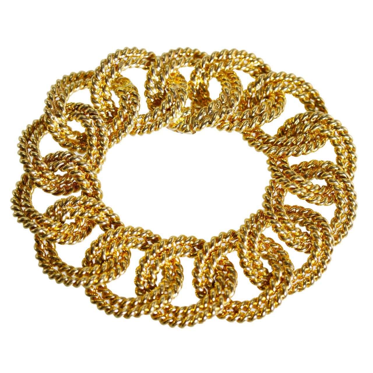 Verdura Gold Rope Link Bracelet at 1stDibs