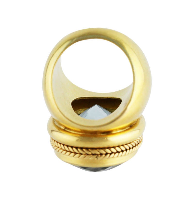 Large 40 Carat Aquamarine and Gold Ring 2