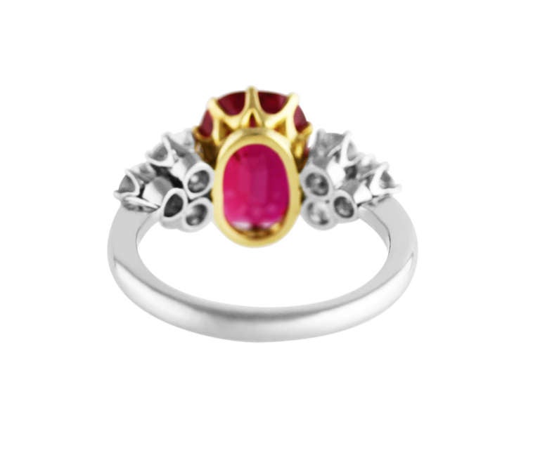Women's Burma Ruby, Diamond, Platinum and Gold Ring
