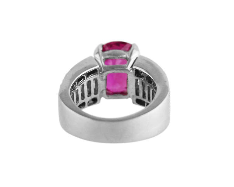 Women's Pink Sapphire, Diamond and Platinum Ring