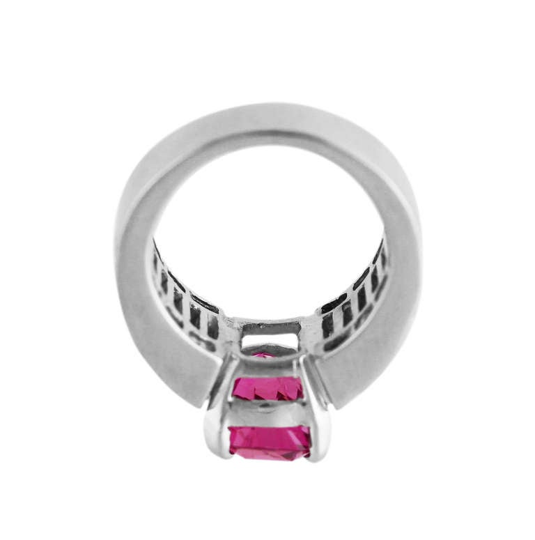 Pink Sapphire, Diamond and Platinum Ring 1