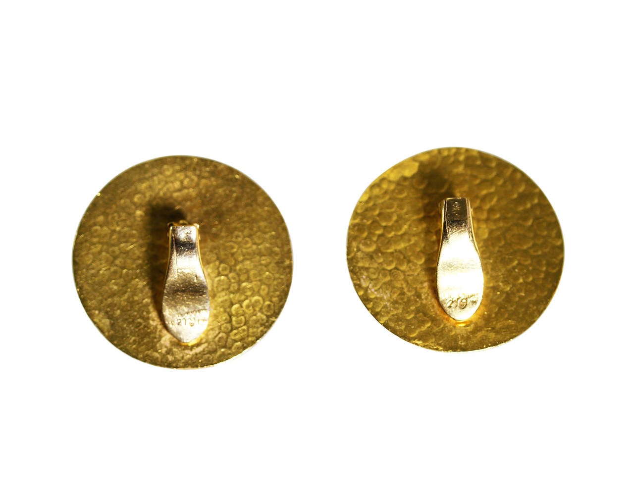 Lalaounis Gold Disc Earclips In Excellent Condition In Atlanta, GA