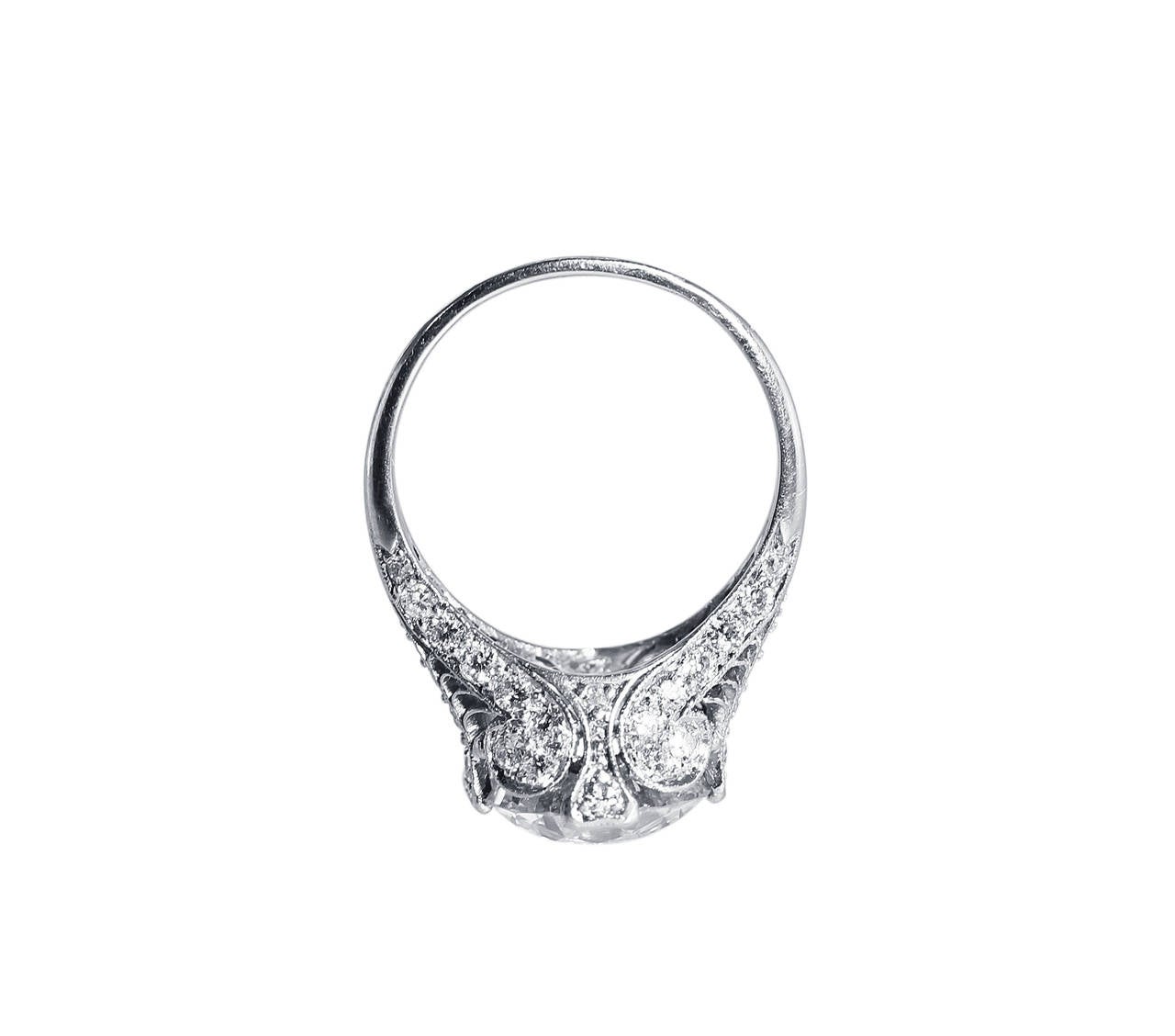 Women's Genurine Edwardian 4 3/4ct Diamond Platinum Engagement Ring