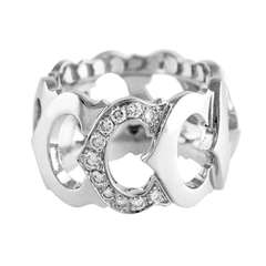 Cartier Diamond and White Gold Band Ring