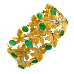1970s Buccellati Emerald and Gold Bracelet
