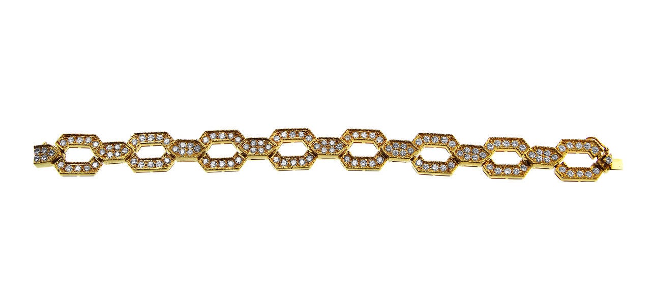 Van Cleef & Arpels Diamond Gold Necklace/Bracelet Combination For Sale 2