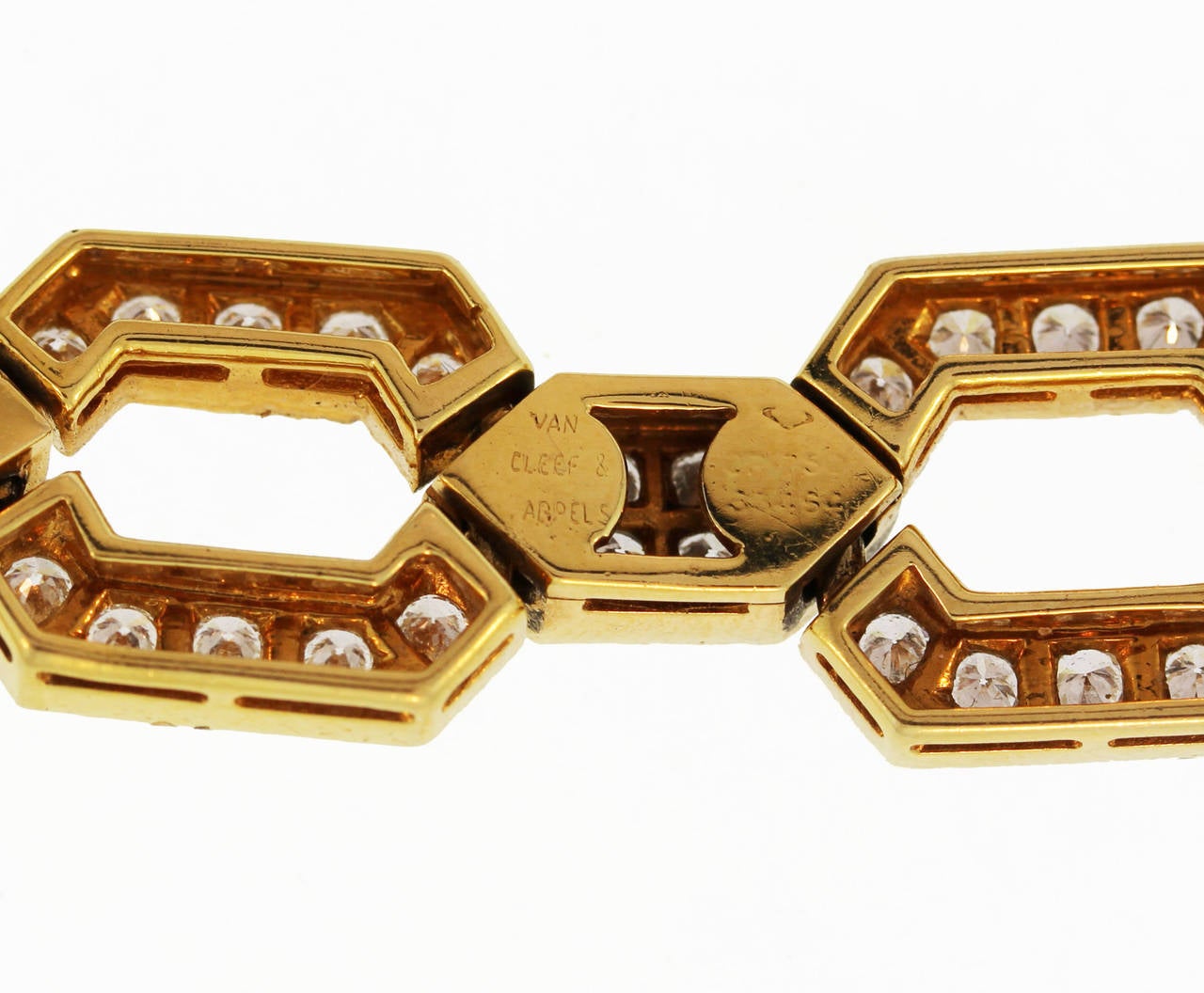 Van Cleef & Arpels Diamond Gold Necklace/Bracelet Combination For Sale 5
