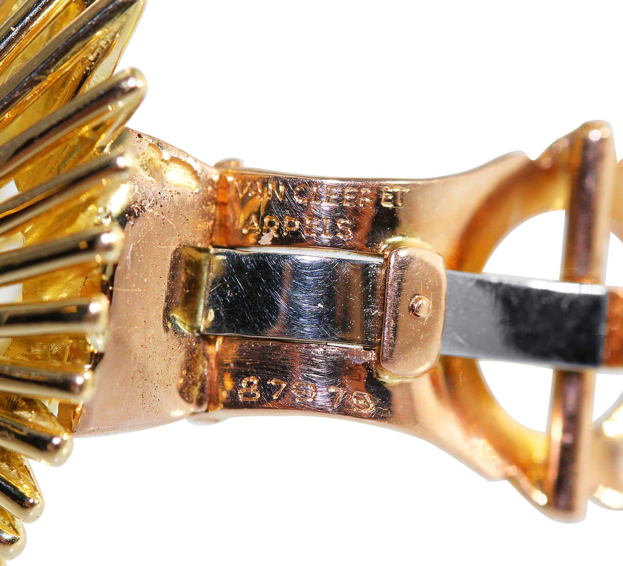 Women's 1970s Van Cleef & Arpels Diamond Gold Platinum Meteor Earclips For Sale