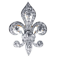 Late 19th Century Diamond Fleur de Lis Pendant-Brooch