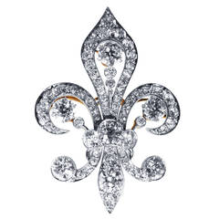 Late 19th Century Diamond Fleur de Lis Pendant-Brooch Late 19th Century Diamond Fleur de Lis Pendant-Brooch