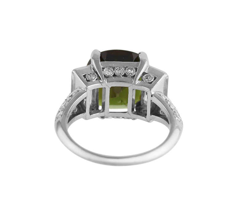 Women's Alexandrite Diamond Platinum Ring For Sale