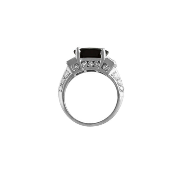 Alexandrite Diamond Platinum Ring For Sale 1