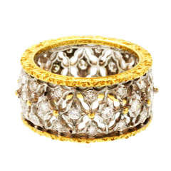 Buccellati Diamond and Gold Band Ring