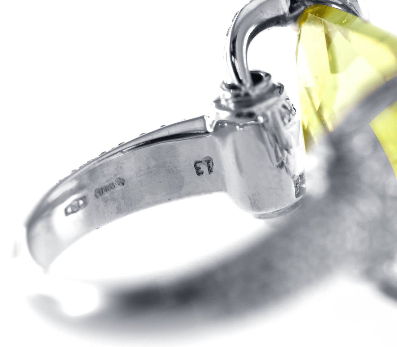 Gucci Lemon Citrine Diamond Gold Horsebit Ring 2