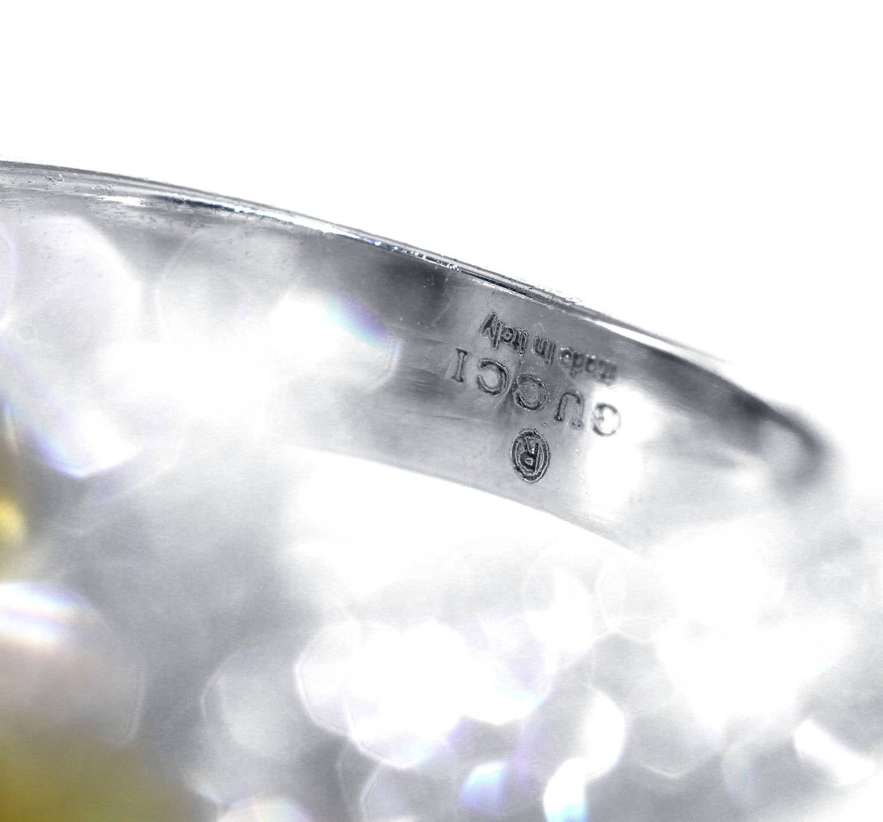 Gucci Lemon Citrine Diamond Gold Horsebit Ring at 1stDibs