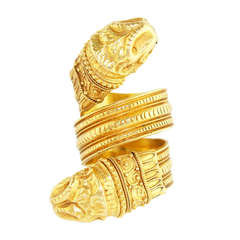 Ilias Lalaounis Gold Lion's Head Ring
