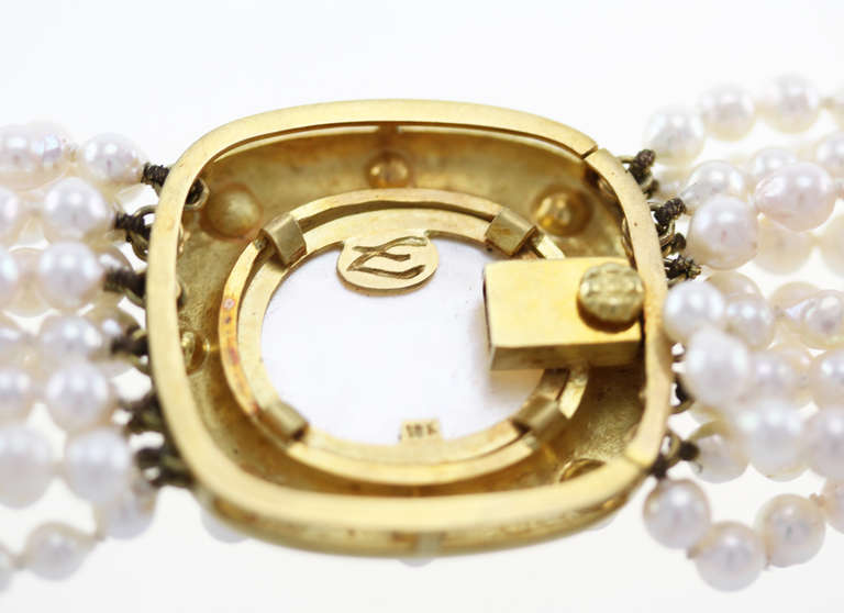 Elizabeth Locke Glass Intaglio, Cultured Pearl and Gold Torsade Necklace 1