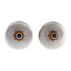 Buccellati Sapphire and Gold 'Macri' Earclips