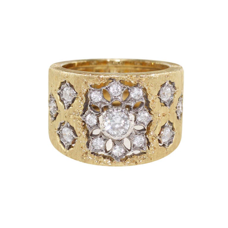 Buccellati Diamond and Gold Band Ring