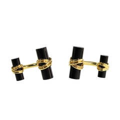 Tiffany & Co. Onyx Gold Cufflinks