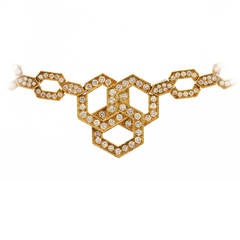 Van Cleef & Arpels Diamond Gold Necklace/Bracelet Combination