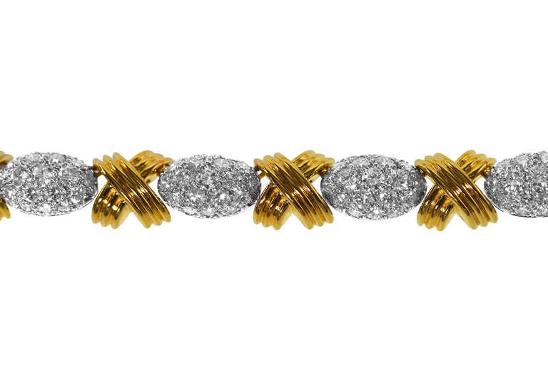 Oscar Heyman & Brothers Diamond, Platinum and Gold Necklace In Good Condition In Atlanta, GA