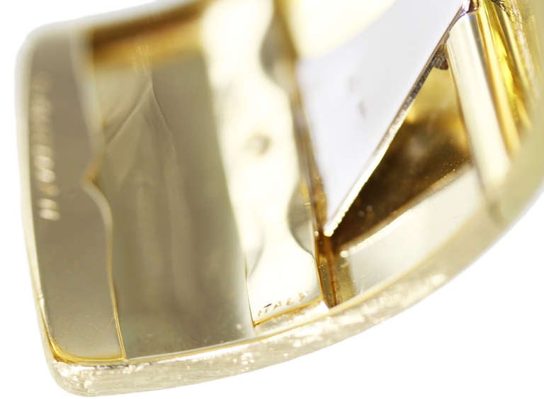 Buccellati Aquamarine Diamond Gold Wide Cuff Bracelet 3