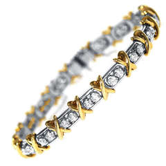 Tiffany & Co. Schlumberger Diamond Gold Platinum 36 Stone Bracelet