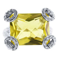 Gucci Lemon Citrine, Diamond and White Gold 'Horsebit' Ring