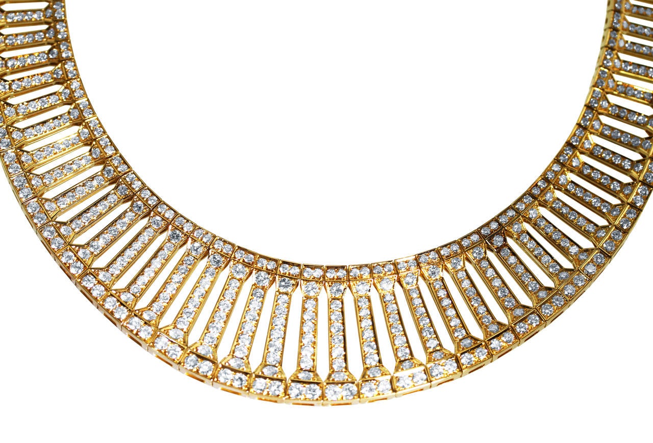 Fabulous Limited Cartier Diamond Gold Necklace In Excellent Condition In Atlanta, GA