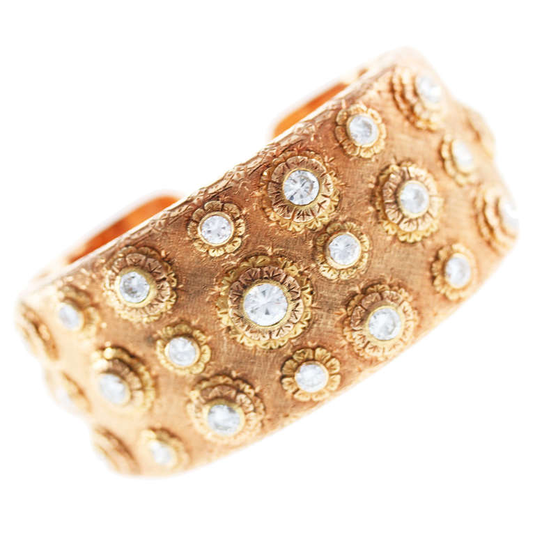 Buccellati Diamond and Rose Gold Cuff Bracelet